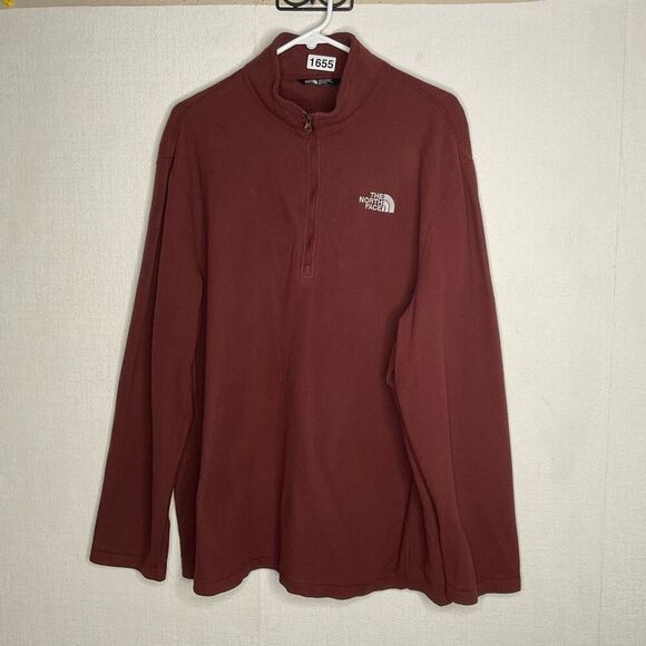 The North Face Pullover Men XXL Caramel Brown 1/4 Zip‎ Fleece Hiking Outdoors - Picture 6 of 10